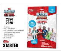 Topps Bundesliga Match Attax 24/25 Pack de Inicio 17 Cartas Match Attax, Incluyendo 2 Cartas tácticas, 2 Tarjetas de Tono Negro y Blanco Pixel y Dos Cartas de edición Limitada.