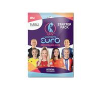 Topps Colección de calcomanías UEFA Euros 2025 para mujer, paquete de inicio, contiene un álbum de calcomanías de 40 páginas más 3 paquetes (18 calcomanías).