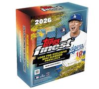 Topps Finest Baseball 2026 - Mega caja - Busca paralelos exclusivos de mini diamantes - Posibilidad de tarjetas de autógrafo insertadas al azar - Sellado de fábrica - Lanzamiento premium