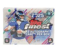 Topps Finest - Caja de pasatiempos de fútbol americano 2025, 6 paquetes, 2 autógrafos