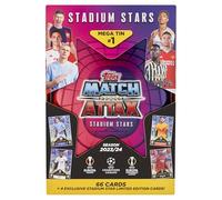 Topps Match Attax 23/24 - Mega Tin 1 - Contiene 66 Cartas Match Attax más 4 Tarjetas exclusivas de edición Limitada de Stadium Stars