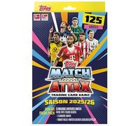 Topps Match Attax Bundesliga 2025/2026 - Mega Pack de 125 tarjetas, 5 Ediciones limitadas, 1 tarjeta Chrome (en cada 3er pack), exclusivas tarjetas Relic, incluye protección de envío HeartGlobal