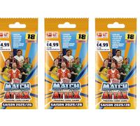 Topps Match Attax Bundesliga 2025/26 - Paquete de 3 unidades de 18 tarjetas cada una, incluye tarjetas coleccionables de edición limitada para aficionados al fútbol temporada 25/26