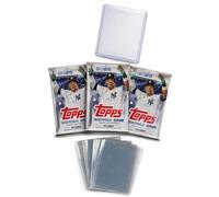 Topps Paquete de cartas coleccionables de béisbol de la serie 1 2025, 3 paquetes sellados de fábrica con 42 tarjetas en total, incluye 10 fundas de centavo y 1 cargador superior (serie 1 - 42 tarjetas