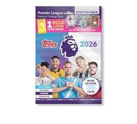 Topps Premier League 2026 - Edición debut - Pack de inicio (exclusivo en línea). Incluye 30 tarjetas, una tarjeta Gold Lion y una tarjeta de inserción de bonificación aleatoria (Pro-Precision, Beast