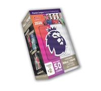 Topps Premier League 2026 - Edición debut - Super Tin #2 contiene 50 cartas más 3 cartas Hall of Fame LE.