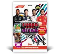 Topps Turbo Attax Formula 1 2024 - Starter Pack - contiene 20 cartas, incluyendo una carta Verstappen Orange Dutch Lion LE y una tarjeta Piastri Emerald LE.