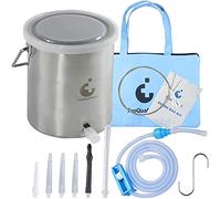 TopQuaFocus Kit de cubo de Enema de acero inoxidable, Kit de Enema de café, kit de enema para limpieza de colon reutilizable 2L para limpieza de colon de hombre y mujer