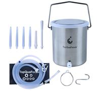 TopQuaFocus Kit de enemas para limpieza de colon, cubo de enema de acero inoxidable, reutilizable, capacidad de 2 cuartos de galón, sin BPA ni ftalatos