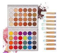 Topquality 48 Color Sombra De Ojos Paleta + 10pcs cepillo Set, Shimmer Sombra de Ojos Paleta de maquillaje ahumado Glitter Matte de maquillaje Palette Makeup Palette Set cosmética paleta conjunto