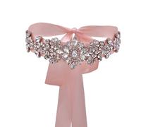 TOPQUEEN Cinturón de novia con brillantes, faja y cinturón de baile, talla única