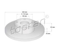 TOPRAN 2x Disco de Freno Delantero Ø282 MM Completo para VW Transporter IV Caja
