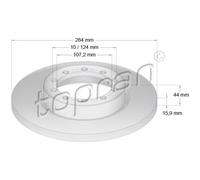 TOPRAN 2x Disco De Freno Trasero Sólido Ø284mm Para Ford Transit Chasis/Bañera