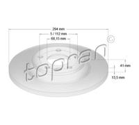 TOPRAN 2x Disco Freno Trasero Ø294 MM Completo para VW Transporter IV Bus 70XB