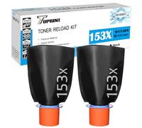 TOPRINT 153X W1530X ( 153A W1530A ) Kit de Recarga de Tóner Cartuchos de Compatibles Alta Capacidad 5000 Páginas 2 Negros para Impresoras 1504 1504w 2504 2504dw 1604 1604w 2604dw 2604sdw 2606dw