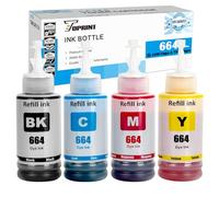 TOPRINT 4 Color 664 T664 Botellas de Tinta Compatibles para ET-2500 ET-2550 ET-2600 ET-2650 ET- 3600 ET-4500 ET-4550 ET-4000 ET-15000 ET-16500 L100 L110 L200 L210 L350 L355 L365 L455 L550 Impresoras