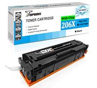 TOPRINT 【con chip】 Cartucho de tóner compatible 206X W2110X negro 3150 páginas para impresoras HP Color Laserjet M255 M255dw M255nw MFP M282 M282nw M283 M283fdw M283fdn M283cdw