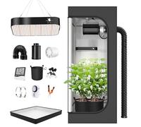 TOPRON Juego Completo de Tienda de Cultivo con Lámpara LED de Espectro Completo de 200W Regulable, Kit de Tienda de Cultivo de 50x50x100cm Juego Completo de Tienda de Cultivo Hidropónico Completo