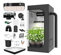 TOPRON Juego Completo de Tienda de Cultivo LED, lámpara de Cultivo de Espectro Completo LED de 200 W, Regulable, 100x100x200cm, Kit Completo de Tienda de Cultivo hidropónico