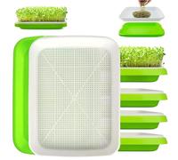 TOPRUNYI Bandejas Semilleros de Germinacion,4 Bandejas Semilleros,32 * 24 CM,Semilleros de Germinacion,Propagador Hidropónico Saludable Libre BPA,Hidroponia Germinador de Semillas
