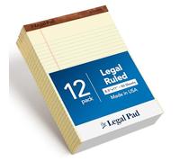 TOPS Bloc de notas legales de 8.5 x 11 pulgadas, paquete de 12, marca The Legal Pad, papel amarillo, 50 hojas por bloc de escritura, fabricado en los Estados Unidos (7532)