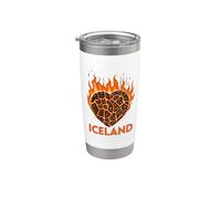 Tops, camisetas y accesorios de lava del volcán islandés Love Iceland Vaso térmico de acero inoxidable de doble pared