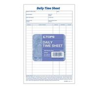 TOPS Daily Employee Time And Job Sheet, 6 x 9.5 pulgadas, 100 hojas por bloc, 2 blocs por paquete (30041)