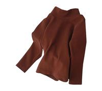 Tops de forro polar para niñas, camisetas de forro polar para niños, primavera otoño invierno, cuello de tortuga sólido, manga larga, cuello redondo, top para fiestas, cumpleaños, escuela, camisetas