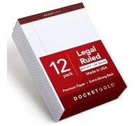 Tops Docket Gold Writing Pads, 8-1/2 x 11-3/4, Legal Rule, White Paper, 50 Sheets, 12 Pack (63960)