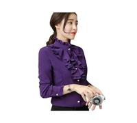 Tops Elegantes para Mujer, Blusa de Fiesta de Gran tamaño 5XL, Retro, Vintage, Victoriano, gótico, Lolita, Camisa Lisa de Manga Larga con Cuello levantado