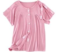Tops For Mujer Camisas Post Cirugía De Hombro For Camiseta Holgada Después Del Manguito Rotador Manga Corta Rasgable Camisetas Verano Puerto Quimioterapia Adaptable(Women Pink,XX-Large)