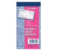 Tops Libro de recibos de dinero, 2 piezas, sin carbono, 2 5/8 x 5 3/8 pulgadas, 50 hojas, blanco y canario, (46820)