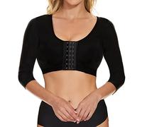 Tops moldeadores de brazos para mujer, mangas de compresión de brazo, postoperatoria, cierre frontal, brasier moldeador, corrector de postura, camiseta sin mangas, Negro -, Large