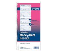 Tops Money/Rent Receipt Book, 2-Part, Carbonless, 11 x 5.25 Inches, 4 Receipts/Page, 200 Sets per Book (4161)