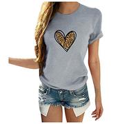 Tops O Lips Women Sleeve Valentine's Letter Fashion Day Print Casual Damen Bluse mit Hals Wickel Top, gris, S