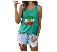 Tops para mujer con cuello redondo iraní patrón iraní para la parte superior de látex, camiseta sin mangas de cuello redondo para mujer, elegante, cuello redondo con pliegues, ajuste holgado, verde