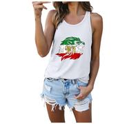 Tops para mujer con cuello redondo iraní patrón iraní para la parte superior de látex, camiseta sin mangas de cuello redondo para mujer, elegante, cuello redondo con pliegues, ajuste holgado, Blanco