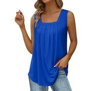 Tops para mujer, cuello en V, monocolor, camiseta de tirantes para verano, informal, bohemia, de verano, holgada, básica, ligera y ventilada, camiseta de moda para mujer, elegante camiseta de punto