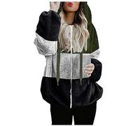 Tops para mujer elegante, para mujer, talla grande, sudadera con capucha, abrigo, bolsillos con cremallera, abrigo, casual, blusa para mujer (verde 5XL)