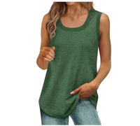 Tops para mujer, informales de verano, tops de verano, camiseta de tirantes extralarga, bohemia, elegante, camiseta de tirantes, monocolor, cuello en V, camiseta de punto sin mangas, camiseta básica