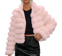 Tops para mujer New Europe And The Unitenew Europe And The States Border Imitation Coat Short Women With Europe and The States Style Socialite Light Wind Protectio Jersey Gris, Rosa., M