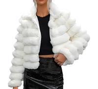 Tops para mujer New Europe And The Unitenew Europe And The States Border Imitation Coat Short Women With Europe and The States Style Socialite Light Wind Protectio Jersey Gris, Blanco, 3XL