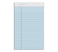 TOPS Prism Plus 100% Recycled Legal Pad, 5 x 8 Inches, Perforated, Blue, Narrow Rule, 50 Sheets per Pad, 12 Pads per Pack (63020)