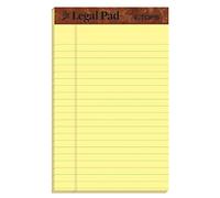 TOPS The Legal Pad Legal Pad, 5 x 8 Inches, Perforated, Canary, Narrow Rule, 50 Sheets per Pad, 5 Pads per Pack (75017)