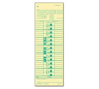 TOPS Time Cards Weekly 1-Sided Numbered Days 3-1/2"""" x 10-1/2"""" Manila Green Print 500-Count (1255)