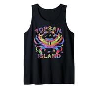 Topsail Island NC TI Tie-dye Cangrejo Colorido Naturaleza Amante Arte Camiseta sin Mangas