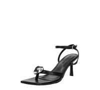 TOPSHOP Sandalias de dedo 'Gilly' negro / plata 36 negro / plata