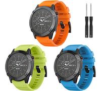 TOPsic Correa para Garmin Fenix 5X, Suave Silicona Banda de Reemplazo para Fenix 5X Sapphire Multisport 51mm GPS Watch/Fenix 3/ Fenix 3 HR/Fenix 5X Plus/Fenix 6X/Fenix 6X Pro/Fenix 7X/Fenix 7X Solar