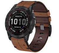 TOPsic Cuero Pulseras Fenix 7 Correas, Easy Fit Cuero Genuino Pulsera 22mm Correa para Garmin Fenix 6, Fenix 6 Pro, Fenix 5, Fenix 5 Plus, Forerunner 935 945, Instinct 2, Approach S60 S62, Quatix 5 6