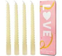 Topsics Velas cónicas trenzadas en espiral Marfil, juego de 4 velas de cena, candelabros cónicos sin perfume de 25 cm